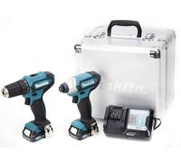 Set Taladro CLX224X + Llave de Impacto con Batería + Cargador (Negro/Azul) - MAKITA
