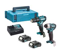 Makita CLX228AJ 12V Max Li-ion CXT Kit de 2 piezas compuesto por HP333DZ, TD110DZ completo con 2 baterías de iones de litio de 2.0 Ah y cargador suministrado en una caja Makpac