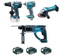Makita Coffret 4 machines : perceuse visseuse - meuleuse - perfo burineur - visseuse à choc marca
