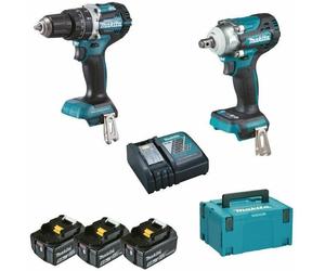 Makita combo dhp484z + dtw300z bl 18v lxt 5ah 3 bat. makpac marca