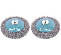 MAKITA D-39849 D-39849-Cepillo de alambre de 115 mm insercion m14 con forma oblicuo rizado de acero 0,3 mm, Color (Paquete de 2)