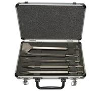 Makita D-42379 - Conjunto de cincel, 5 & ndash; piezas en caja de aluminio 2 x chipping cinceles, 2, 1 punta de desperdicio cincel sds-plus
