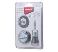 Makita D-66070 - Juego de 3 cepillos de alambre para eliminar el óxido y la limpieza, 1 cepillo de 25 mm de diámetro, 1 cepillo redondo de 50 mm de diámetro, 1 cepillo de olla de 50 mm de diámetro,