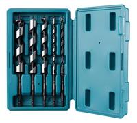 Makita D-75677 - Juego de brocas de serpiente (5 piezas, en caja de almacenamiento, para madera blanda y dura, 200 mm de largo, diámetro de 6 a 19 mm, 1/4" hexagonal)