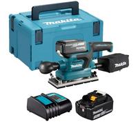 Makita DBO382RTJ - Lijadora de acabado sin escobillas (ion de litio, 18 V, incluye 2 pilas de 5,0 Ah y cargador)