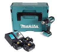 Makita DDF 485 RF3J - Taladro atornillador inalámbrico (18 V, 50 Nm, 3 baterías de 3,0 Ah, cargador y Makpac)