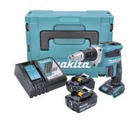 Makita DFS 452 RTJ 18 V sin escobillas destornillador con batería en Makpac con inserto + cargador + 2 baterías de 5,0 Ah