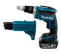 Makita DFS452TJX2 - Destornillador sin escobillas LXT de iones de litio de 18 V completo con 2 baterías de 5.0 Ah, cargador y accesorio de alimentación automática se suministra en una funda Makpac