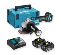 Miniamoladora 18V 125mm con 2 baterías 4Ah y maletín Makita DGA504RMJ
