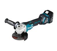 Makita DGA515RTJ - Amoladora angular inalámbrica (18 V, con interruptor de remo, 5,0 Ah, 2 baterías y cargador)