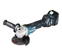 Makita DGA517RTJ - Amoladora angular inalámbrica (18 V, 5,0 Ah, con interruptor de remo, 2 baterías y cargador en MAKPAC, color negro)