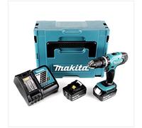 Makita DHP 453 RTJ - Taladro atornillador de percusión (18 V, 42 Nm, incluye 2 baterías de 5,0 Ah, cargador en Makpac 2)