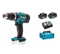 Makita DHP453RFJ Taladro Combinado 2x18V 3Ah Li-ion + maletin Makpac, Azul