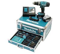 Makita DHP453RFX2 Taladro Percutor Batería 18V 42 Nm 2x3.0Ah 96 Accesorios