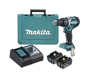 Makita DHP484RTE - Juego de taladro atornillador compacto sin escobillas (18 V)