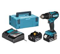 Makita DHP485RFJ-Atornillador de batería 18V 2x3.0AH, Azul, Size