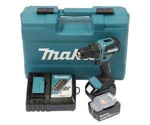 Makita DHP490RFX3 - Taladro atornillador de impacto inalámbrico (18 V, 3,0 Ah, 2 baterías + cargador en maletín + juego de 74 accesorios)