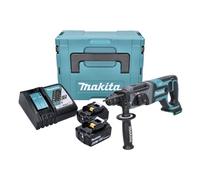 Makita DHR 241 batería de ion de litio de 18 V Taladro Percutor con alojamiento SDS-plus en Makpac + 2 x BL 1850 5,0 Ah Batería + DC 18 RC Cargador rápido