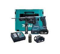 Makita Dhr243Rgj Sds Plus - Perforadora para burinadora (2 julios, 24 mm, Bl Lxt 18 V, 2 baterías de iones de litio Bl1860B, cargador Dc18Rc y estuche Makpac)