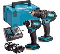 Makita DLX2131TJ - Taladro combinado de iones de litio de 18 V, 2 x 5,0 Ah DHP482 + kit de impacto doble DTD152