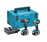 Makita DLX2180TJ - Taladro de Impacto Inalámbrico DHP484 + Atornillador de Impacto Inalámbrico DTD153 18 Volt 5.0 Ah Li-ion