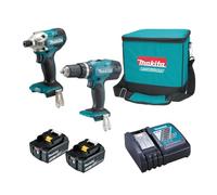 Makita DLX2336X Kit Taladro DHP453 Destornillador DTD156 Batería 18V 2x3.0Ah