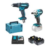 Makita DLX2337J LXT 18V 64/155Nm 2x3Ah Makpac Kit taladro atornillador impacto