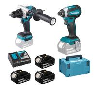 Makita DLX2418TJ Kit batería 18V DHP486 • DTD153 • 3xBL1850B • DC18RC • MAKPAC