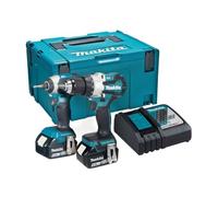 Makita DLX2507TJ - Kit combinado de 2 piezas de iones de litio LXT sin escobillas de 18 V con 2 baterías de 5.0 Ah y cargador suministrado en una funda Makpac
