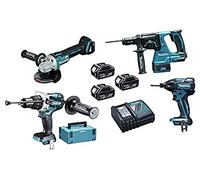 Makita DLX4050TJ Máquinas Pack 4 + 3 bateria 18V 5Ah Li-ion + 2 maletin Makpac