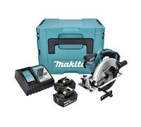 Makita DSS 611 RTJ 18V Li-ion Sierra circular inalámbrica 165mm + carcasa Makpac + 2x baterías BL1850 5.0Ah + cargador DC 18 RC