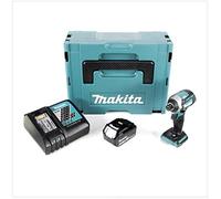 Makita DTD 154 RT1J - Atornillador de impacto inalámbrico (18 V, 1/4", 175 Nm, sin escobillas, 1 batería de 5,0 Ah, cargador y Makpac)