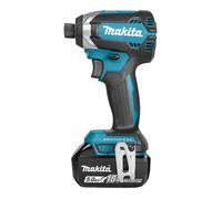 Makita DTD153RTJ Atornillador de impacto inalámbrico a batería 18V 5Ah, 170 Nm, 2 velocidades 0-3400/3600 RPM, luz LED, portabrocas 1/4"