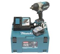 Makita - DTW1002RTJ - Atornilladora con impacto con 2 baterías, Li-Ion, 18 V, 5 ah, 1000 nm, M12-M30, iluminación led, motor sin escobillas, caja especial