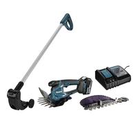 Makita DUM604RFX1 - Tijeras de césped (18 V, 3,0 Ah, 1 batería y Cargador, Incluye alargador de Mango con Rueda)