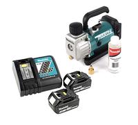 Makita DVP 180 RF Bomba de vacío inalámbrica 18V + 2x Batería BL 1830 3.0Ah + Cargador DC 18 RC
