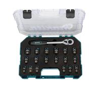 Makita E-30069 Impact Black - Juego de llaves de impacto (1/2", 19 piezas | Juego de llaves de carraca y de vaso con 18 disparos de 8-27 mm de acero Cr-Mo, coche y taller
