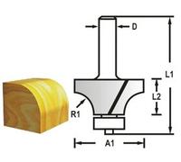 MAKITA Fresa para redondear con vástago de rodamiento 8 mm, 25,4x13,5x56 mm R 6,35 mm D-48387