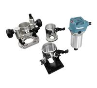 MAKITA RT0702CX2J - Fresadora multifunción 710W 8mm SAR Varias bases