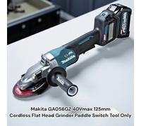 Makita GA056GZ 40Vmax 125mm Inalámbrico Cabeza Plana Amoladora Paleta Interru...