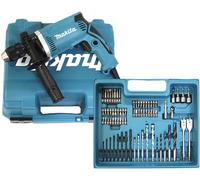 Makita HP1631KX3 Taladro de percusión 710W 13mm Portabrocas 74 Accesorios