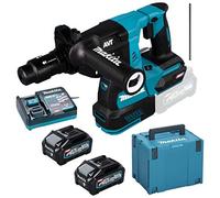 Makita Martillo combinado a batería SDS+ 40V, 2x batería 4 Ah, cargador DC40RA - HR004GM201