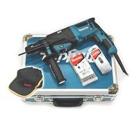 Makita HR2631FT13 Martillo combinado con cabeza reemplazable y juego de brocas de 5 piezas en estuche de aluminio