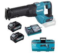 Makita JR001GM201 Sierra de sable inalámbrica 40 V máx. 4 Ah, 2 baterías y cargador en maletín de transporte