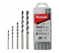 Makita - Juego de 5 Brocas de 4 mm a 10 mm, SDS Plus, Carburo de Tungsteno, para Hormigón, Azulejos, Ladrillo, Pizarra, Piedra Caliza, Madera, Materiales Sándwich, Aluminio, Plásticos, Metal