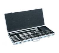 MAKITA juego de cinceles y brocas SDS-Max en estuche de aluminio: brocas 18, 20, 22, 25x540 mm, canino + 2x cincel plano 25 mm D-42494