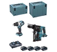 MAKITA Kit DLX2470PTJ (DHP486 + DHR264 + 4 x 5,0 Ah + DC18RD + MAKPAC 3 + MAKPAC 4)