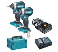 Makita Kit LXT 18V Kit 2 Llaves de Impacto DTD153 3x5.0Ah DC18RC MAKPAC