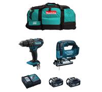 MAKITA Kit MK202 (DHP482 + DJV182 + 2 x 5,0 Ah + DC18RC + LXT600)