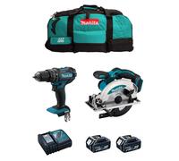 MAKITA Kit MK203 (DHP482 + DSS610 + 2 x 5,0 Ah + DC18RC + LXT600)